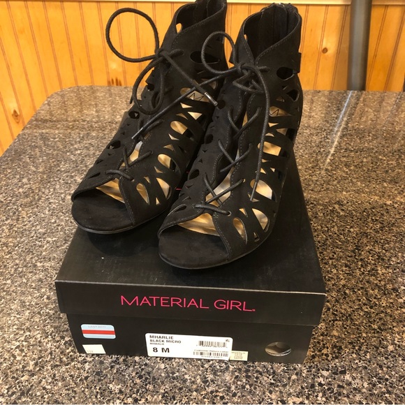 Material Girl Shoes Wedge Cut Out Laser Design Sandals By Material Girl Poshmark